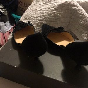 Black velvet low heels   Oxfords  ties